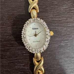 Vintage Gold-tone/ Rhinestone Dufonte by Lucien Piccard Women's Watch